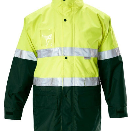 Mens Hard Yakka Foundations Hi-Vis Six 6 Way Jacket Reflective Tape Work Y06556-KarWorkwear