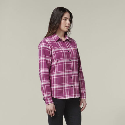 HARD YAKKA Women's Fit Check Flannie Shirt Relaxed Fit Smart Stylish Y08744-KarWorkwear