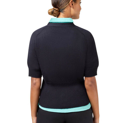 NNT Womens Wool Rich Short Sleeve Rib Trim Cardigan Business Body Warmer CAT5BJ-KarWorkwear