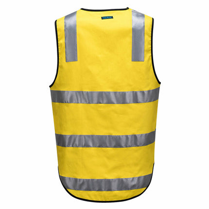 Portwest Mens Hi-Vis 100% Cotton Day Or Night Vest Reflective Lightweight MW338-KarWorkwear