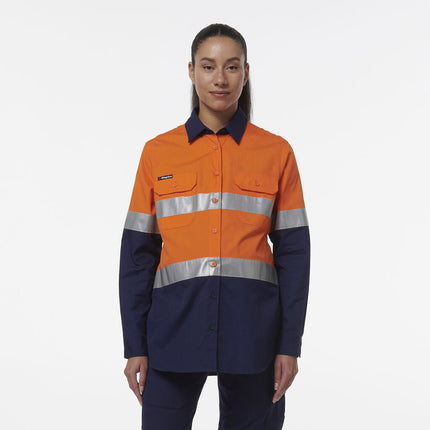 KingGee Womens Workcool Maternity Reflective Shirt K44234-KarWorkwear