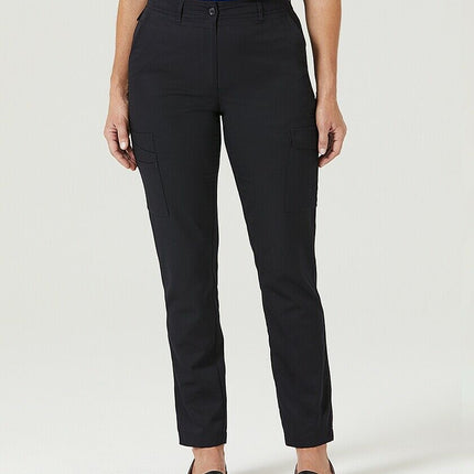 Womens NNT P/V Gaberdine Flex Waist Cargo Navy Slim Leg Work Pants CAT3T7-KarWorkwear