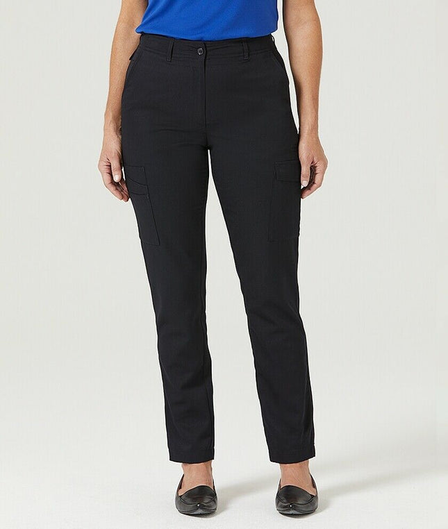 Womens NNT P/V Gaberdine Flex Waist Cargo Navy Slim Leg Work Pants CAT3T7-KarWorkwear