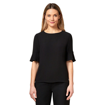 NNT Womens French Georgette Fluted Sleeve Formal Top Lightweight Business CATUBZ-KarWorkwear