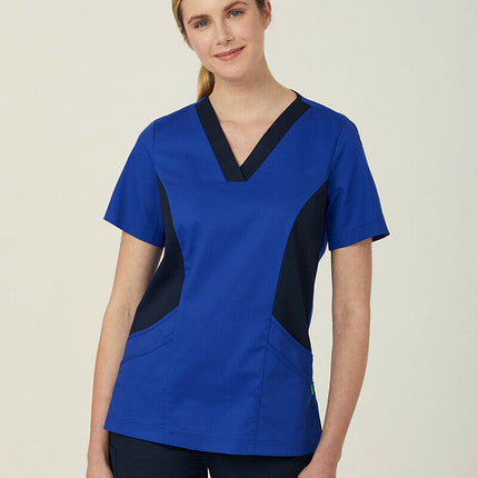 NNT Womens Nightingale V Neck Contrast Scrub Top Nurse Workwear Comfort CATULL-KarWorkwear