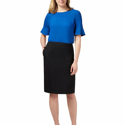 NNT Womens Formal Dobby Stretch Panel Pencil Skirt Fully Lined Business CAT2NF-KarWorkwear