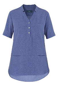 NNT Womens Silvi Spot Print S/S Tunic  V Neck Short Sleeve Blouse CAT9XP-KarWorkwear