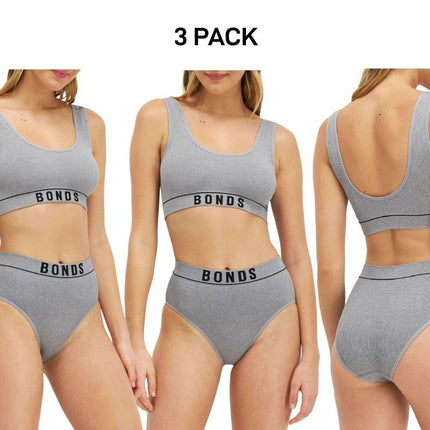 Bonds Womens Retro Rib Seamless Hi Hi Bikini High Waist & High Leg 3 Pack WU8FT-KarWorkwear