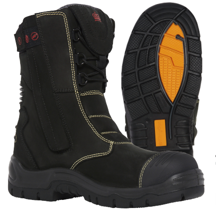 KingGee Mens Bennu Rigger Black Water Resistant Full-Grain Leather Work K27174-KarWorkwear