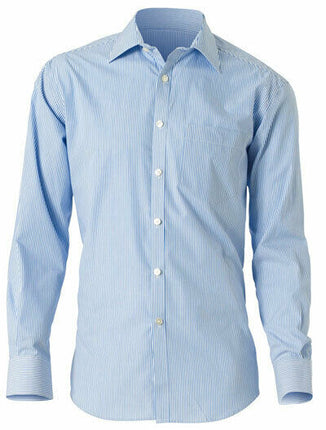 NNT Mens Cotton Shirt Business Stripe Long Sleeve Cutaway Collar Formal CATD1C-KarWorkwear