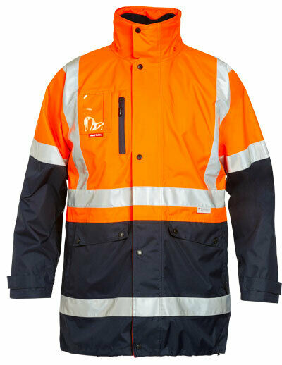 Hard Yakka Mens HiVis 4 in 1 Taped Jacket Reversible Jacket All Season Y06057-KarWorkwear