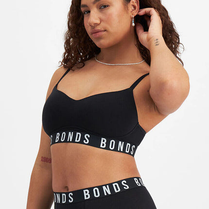 Bonds Womens Icons Wirefree Bra Soft Cotton Stretch Jacquard Elastic Band YWL4-KarWorkwear