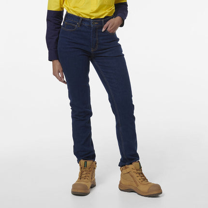 KINGGEE Womens Stretch Denim 5Pocket Straight Fit Wide Leg Workwear Jeans K43018-KarWorkwear