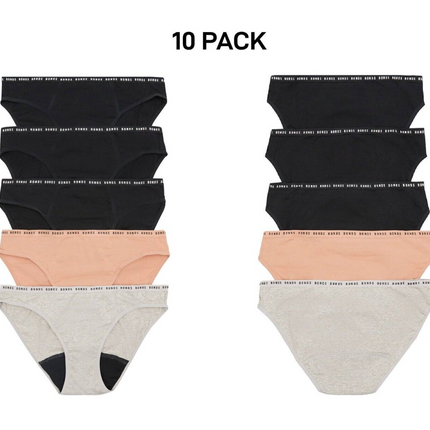 Bonds Womens Blody Comfy Period Bikini Moderate Odour Free Undies 10 Pack WR4DA-KarWorkwear