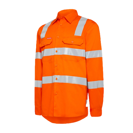 Hard Yakka Womens Foundation Biomotion HiVis Taped Reflective Work Shirt Y08420-KarWorkwear