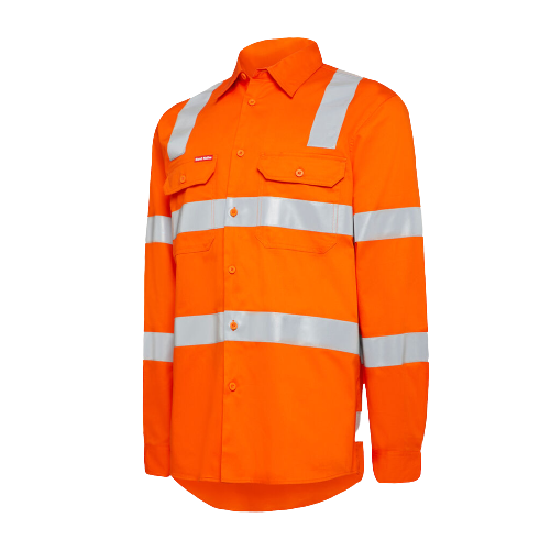 Hard Yakka Womens Foundation Biomotion HiVis Taped Reflective Work Shirt Y08420-KarWorkwear