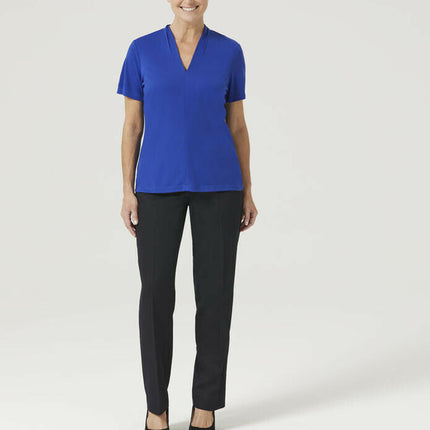 NNT Womens Matt Jersey V Neck Business Short Sleeve Formal Shirt Comfy CATUHP-KarWorkwear