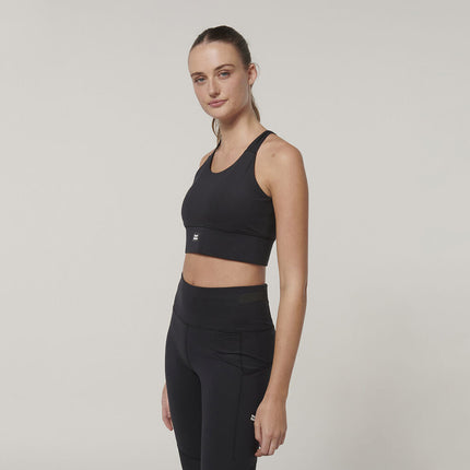 Hard Yakka Womens Form-Fitting Workout  Top Stretch Sport X Work Crop Y08060-KarWorkwear