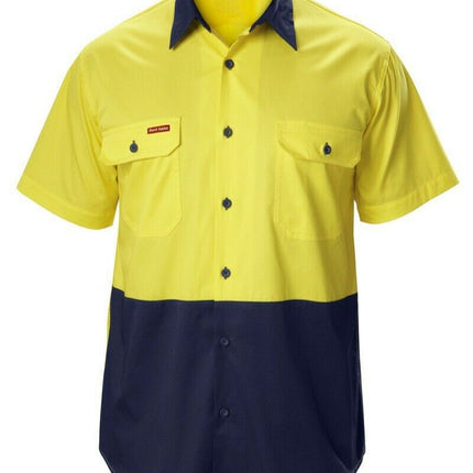 Hard Yakka Koolgear Shirt Hi-Vis Short Sleeve Vented Safety Work Y07559-KarWorkwear