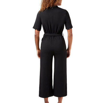 NNT Womens Short Sleeve Formal Jumpsuit Invisible Button Pleats Waist Tie CAT3RT-KarWorkwear