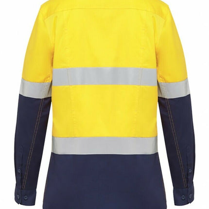 Womens Hard Yakka Hi-Vis Work Shirt KoolGear Vented Taped Tapered Y08220-KarWorkwear