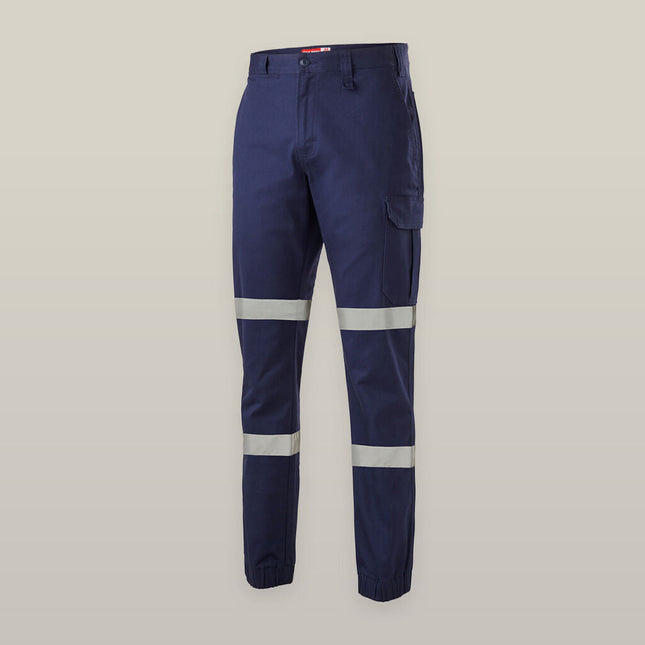 Hard Yakka Mens Cargo Cuffed Pants Taped Work Tough Safety Reflective  Y02411-KarWorkwear