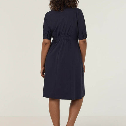 NNT Womens Avignon Shirt Dress Fit Flare Collared Elbow Length Cotton CAT69K-KarWorkwear
