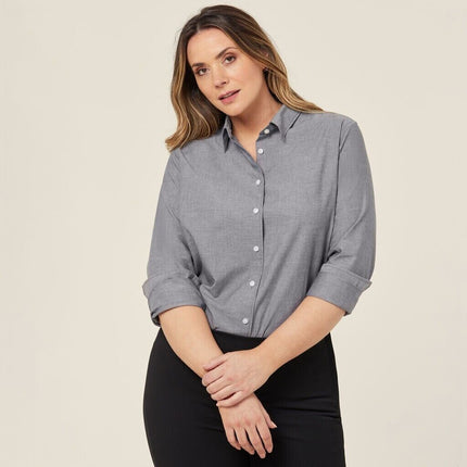 NNT Womens Cotton Chambray Collared Button Long Sleeve Relaxed Shirt CATUSZ-KarWorkwear