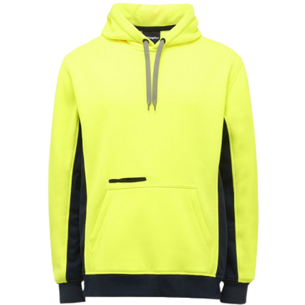 KingGee Mens Hi Vis Pull Over Hoodie Fleece Drawstring Work Safe Safety K55033-KarWorkwear