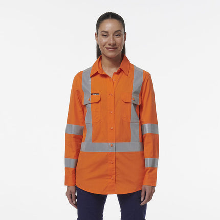 KingGee Womens Safety Workcool Vented X Back Reflective Breathable Shirt K44233-KarWorkwear