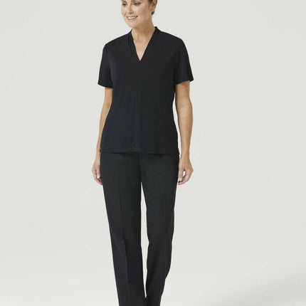 NNT Womens Matt Jersey V Neck Business Short Sleeve Formal Shirt Comfy CATUHP-KarWorkwear