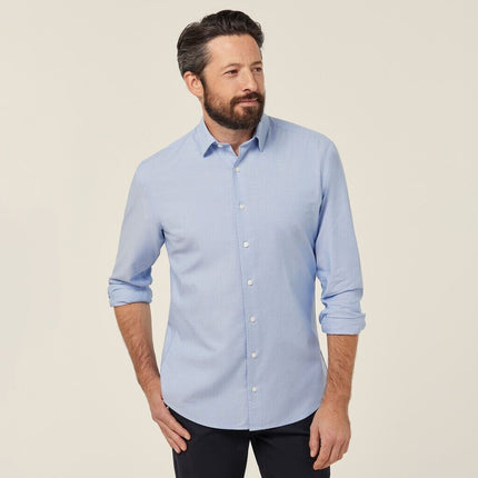 NNT Mens Cotton Chambray Classic Button Long Sleeves Collared Shirt CATJJU-KarWorkwear