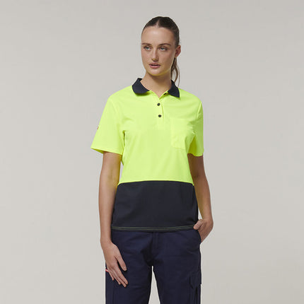 Hard Yakka Womens Safety Work Short Sleeve HI VIS Polo Y08601-KarWorkwear