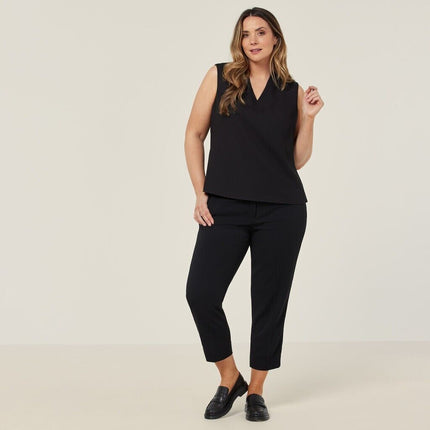 NNT Womens Satin Back V-neckline Lightweight Crepe Comfy Sleeveless Top CATUQX-KarWorkwear