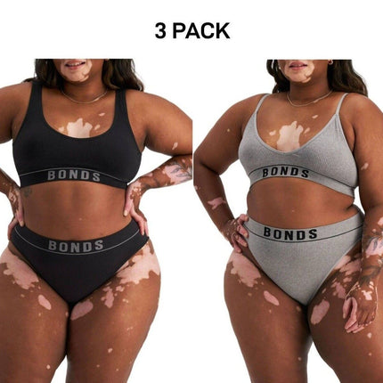 Bonds Womens Retro Rib Seamless Hi Bikini Hi Leg Smooth Stretchy 3 Pack WU8GT-KarWorkwear