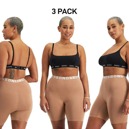 Bonds Womens Chafe Off Short Ultimate Thigh Saver Chafe Off Panel 3 Pack WR4P-KarWorkwear