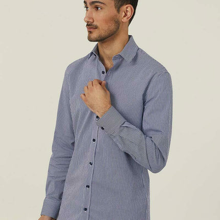 NNT Mens Avignon Gingham Checked Long Sleeve Shirt Casual Fit Business CATJDF-KarWorkwear