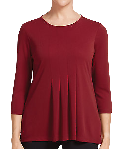 NNT Mens Matt Jersey 3/4 Sleeve T-Top Soft Round Neckline Pleated Blouse CATU7E-KarWorkwear