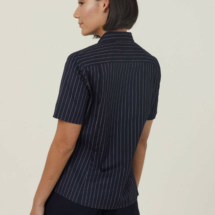 NNT Womens Avignon Pintripe Short Sleeve Slim Casual Shirt  Business CATUK6-KarWorkwear