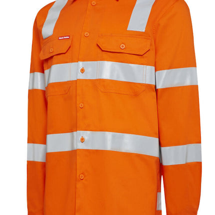 Hard Yakka Mens Shirt Lightweight 2T BI Motion Vent Taped Reflective Work Y04275-KarWorkwear