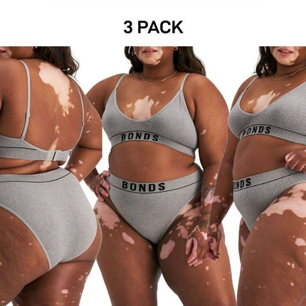 Bonds Womens Retro Rib Seamless Hi Bikini Hi Leg Smooth Stretchy 3 Pack WU8GT-KarWorkwear