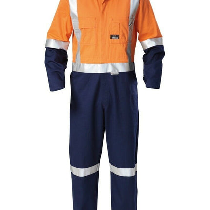 Mens Hard Yakka Hi-Vis Taped Cotton Safety Coverall Overalls Workwear Y00262-KarWorkwear