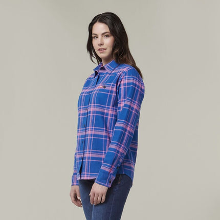 HARD YAKKA Women's Fit Check Flannie Shirt Relaxed Fit Smart Stylish Y08744-KarWorkwear