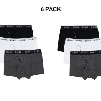 Bonds Mens Guyfront Trunk Stretchy Cotton Seam free Sides Elastic 6 Pack MZ963A-KarWorkwear
