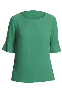 NNT Womens Fluted Sleeve Top Classic Fit round Neck Blouse CATU5T-KarWorkwear