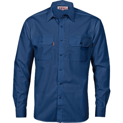 DNC Workwear Mens Polyester Cotton Work Shirt Long Sleeve Business Casual 3212-KarWorkwear