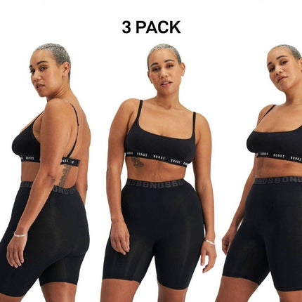Bonds Womens Chafe Off Short Ultimate Thigh Saver Chafe Off Panel 3 Pack WR4P-KarWorkwear