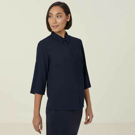 NNT Womens Business Georgie  3/4 Sleeve Pleat Back Formal Shirts Classic CATUKZ-KarWorkwear