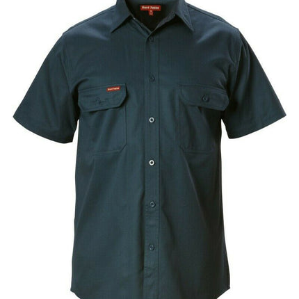 Hard Yakka Cotton Drill Work Shirt Button Short Sleeve Workwear Top Y07510-KarWorkwear