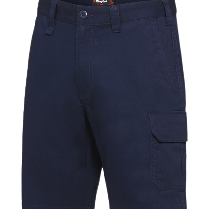 KingGee Mens Stretch Cargo Shorts Work Flat Front Safety Belt Loops Phone K07005-KarWorkwear
